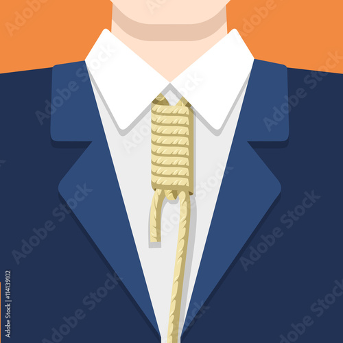 Business concept vector flat style illustration rope tie