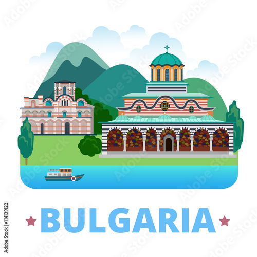 Bulgaria country design template. Flat style vector illustration