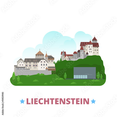 Liechtenstein country design template Flat cartoon style vector