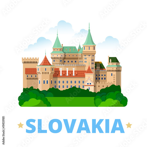 Slovakia country design template Flat cartoon style web vector