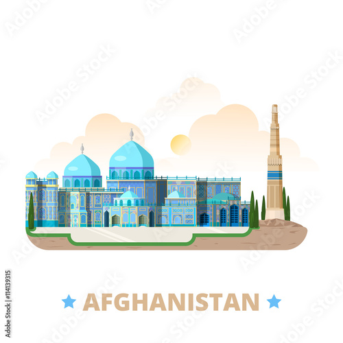 Afganista country design template Flat cartoon style web vector photo