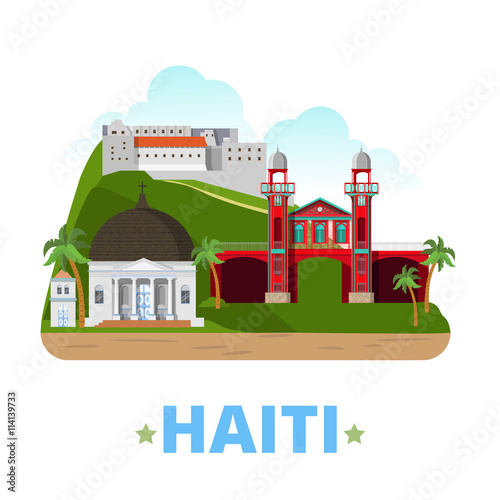 Haiti country design template Flat cartoon style web vector