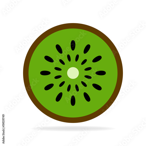 Kiwi slice vector icon.