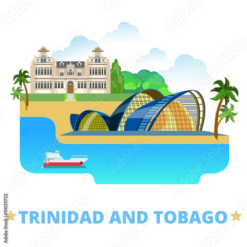 Trinidad and Tobago country design Flat cartoon style web vector