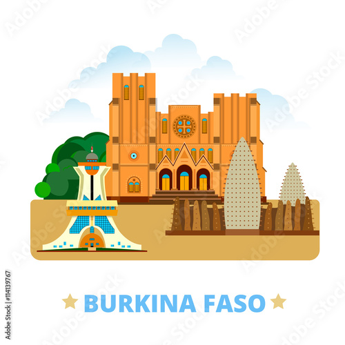 Burkina Faso country design template Flat cartoon web vector