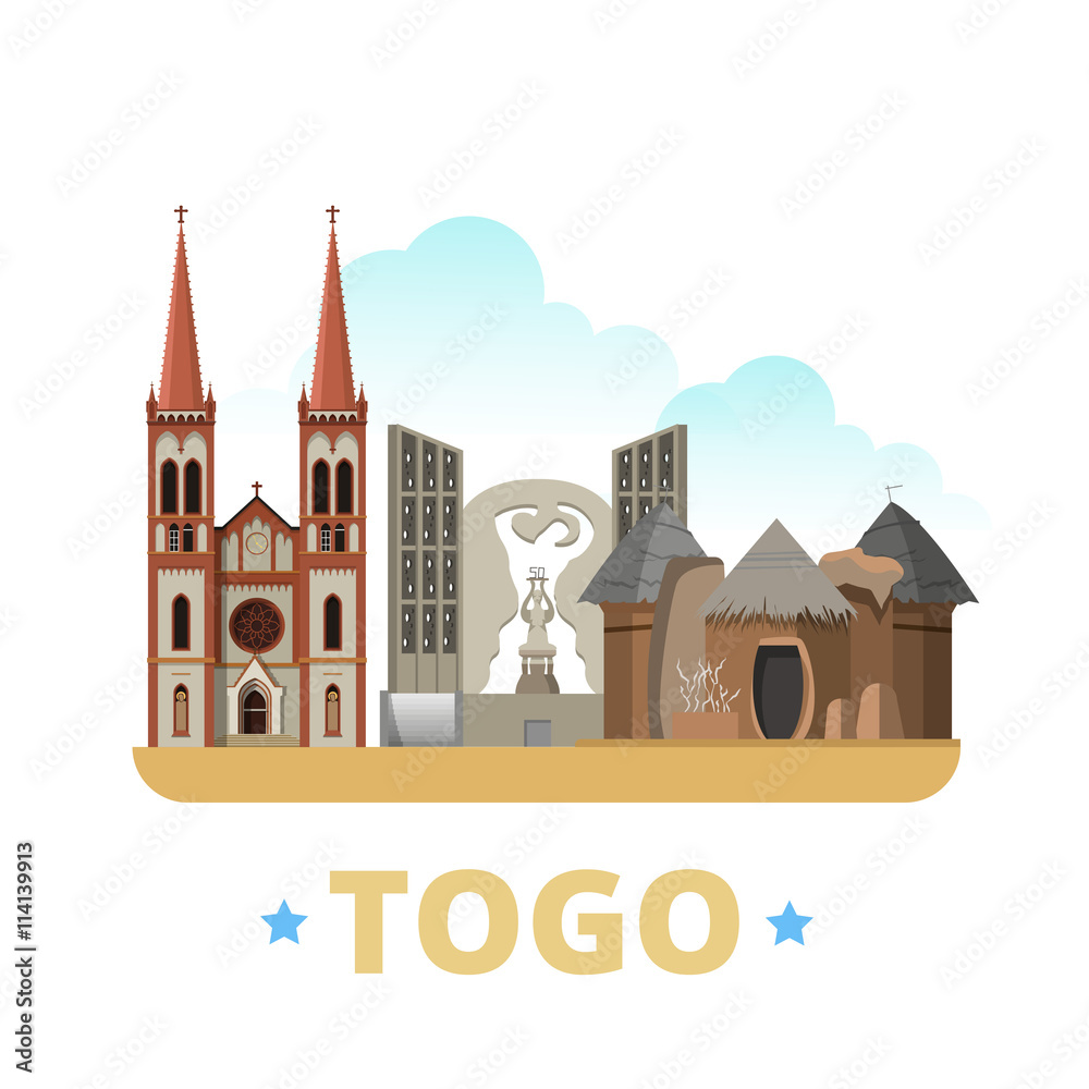 Togo country design template Flat cartoon style web vector