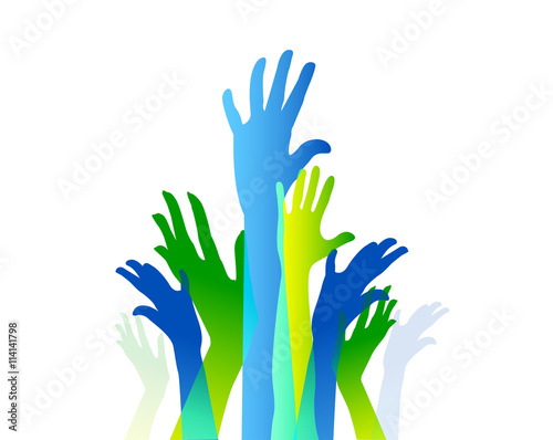 comunità colori, sfondo, mani