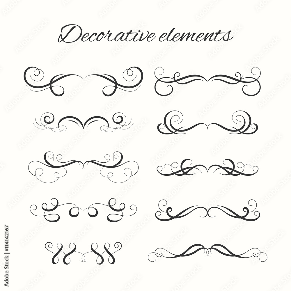 Hand drawn divders set. Ornamental decorative elements. Hand drawn divders set. Ornamental decorative elements.