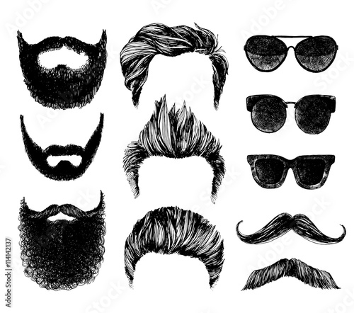 Hipster style and fashion vector illustration set.