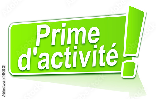prime d'activité sur étiquette verte