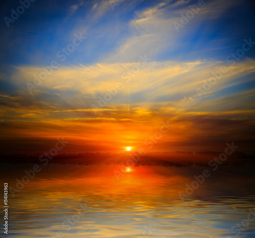 nice sunset over water © Pavlo Klymenko