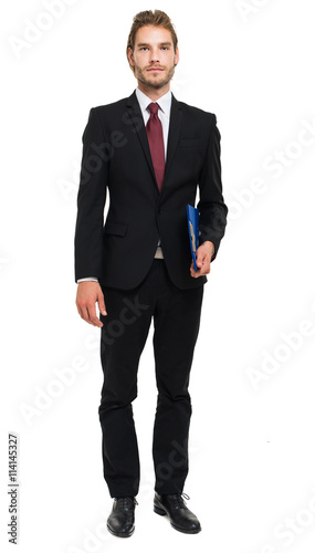 Handsome businessman full length portrait photo