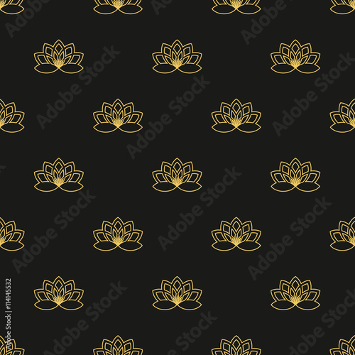 seamless pattern with lotus flowers vector background