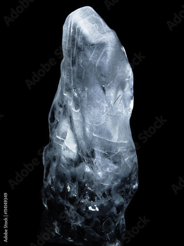 Chunk of ice on black background