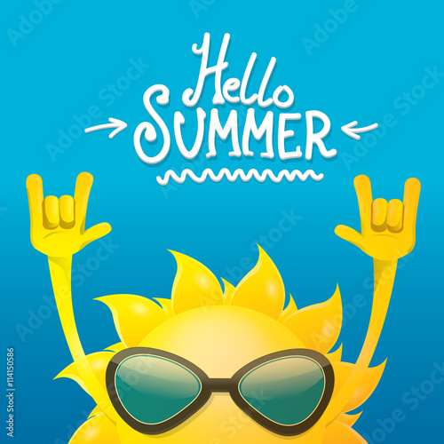 hello summer rock n roll poster. summer party