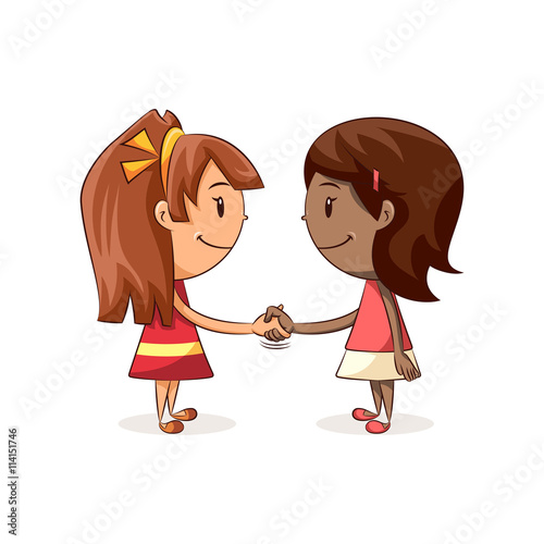 Girls shaking hands