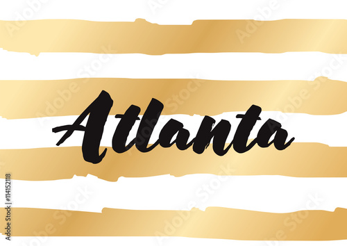 Atlanta city typography lettering design.