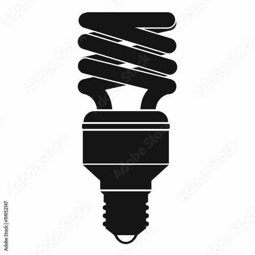 Energy saving bulb icon, simple style