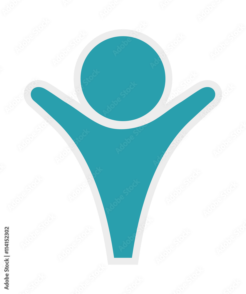 Obraz premium Person concept represented by abstract Pictogram icon over flat and isolated background