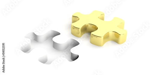 Puzzle pieces. 3d illustration