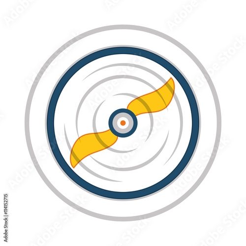 Drone concept represented by robot  icon over flat and isolated background