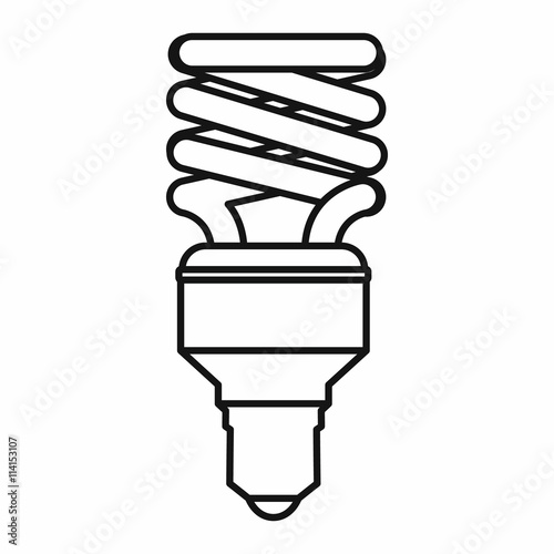 Energy saving bulb icon, outline style