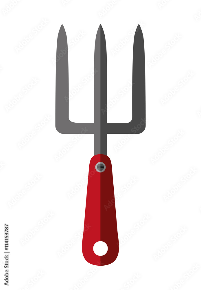 Gardening concept represented by rake icon over flat and isolated background Gardening concept represented by rake icon over flat and isolated background