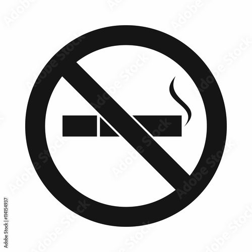 No smoking sign icon, simple style