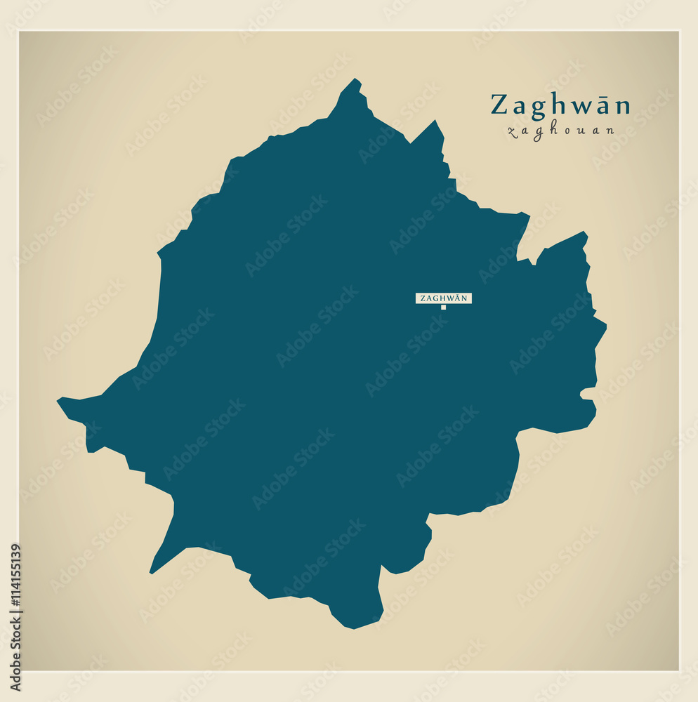 Modern Map - Zaghwan TN