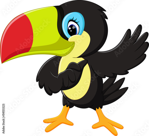 illustration of Cartoon happy bird toucan