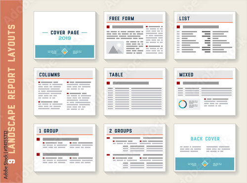 Document Report Landscape Album Layout Templates Set