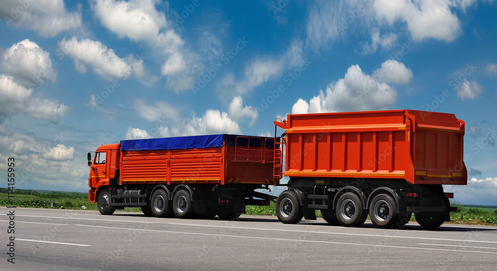 Container on the big highway. Container on the big highway.