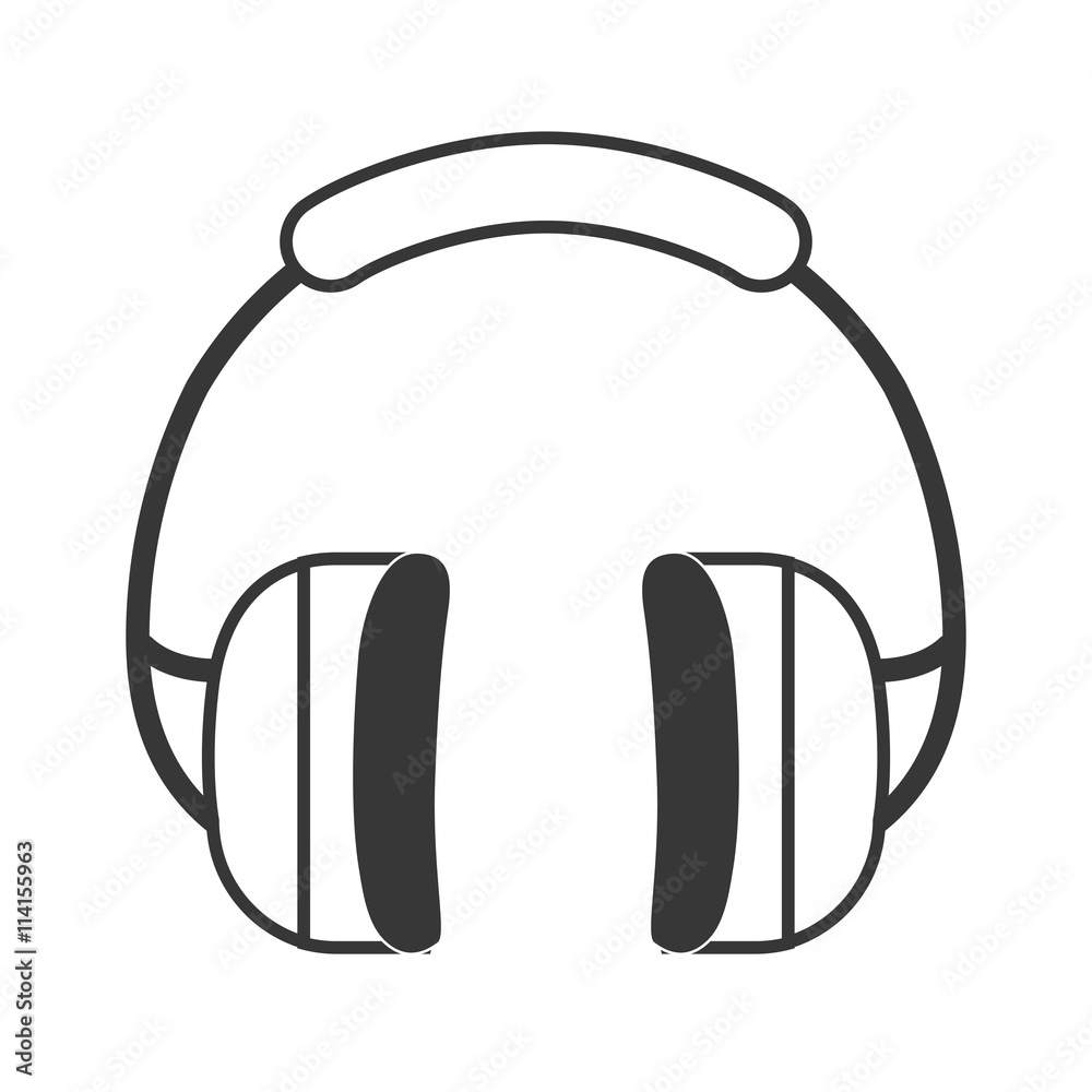 Headphones icon. Industrial security design. Vector graphic Headphones icon. Industrial security design. Vector graphic