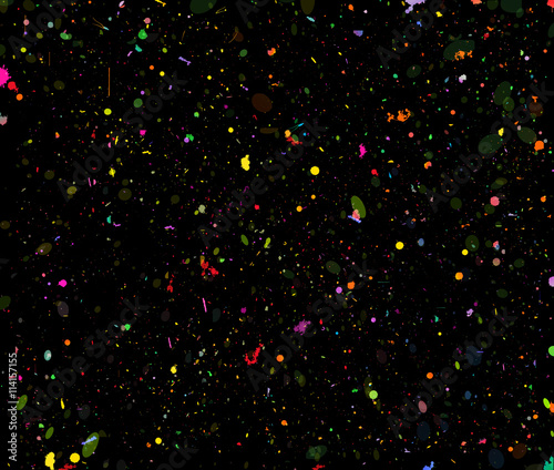 Abstract celebration, confetti on black background