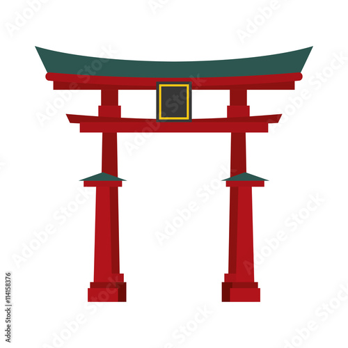 traditional architecture icon. Japan culture. Vector graphic