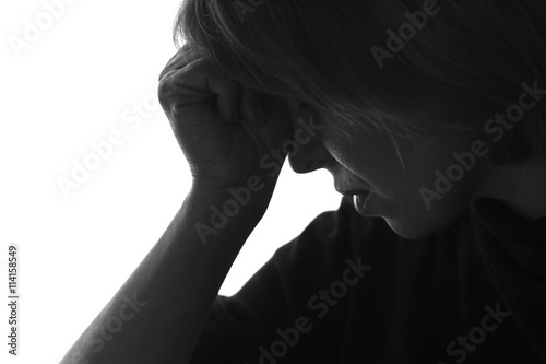 Portrait of weak and emotionally broken woman