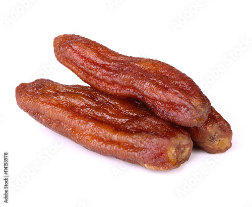 Dried bananas isolated on white background