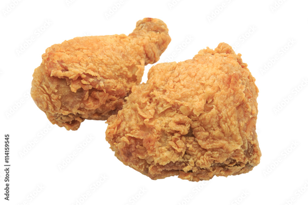 Fried chicken isolated on white background