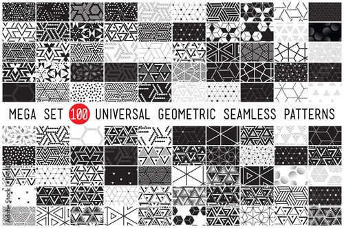 hundred universal different geometric seamless patterns