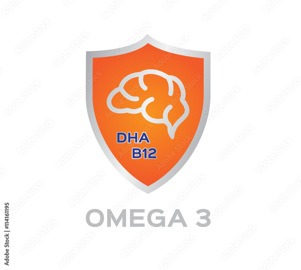 omega 3 icon and logo , vector . omega 3 shield set omega 3 icon and logo , vector . omega 3 shield set