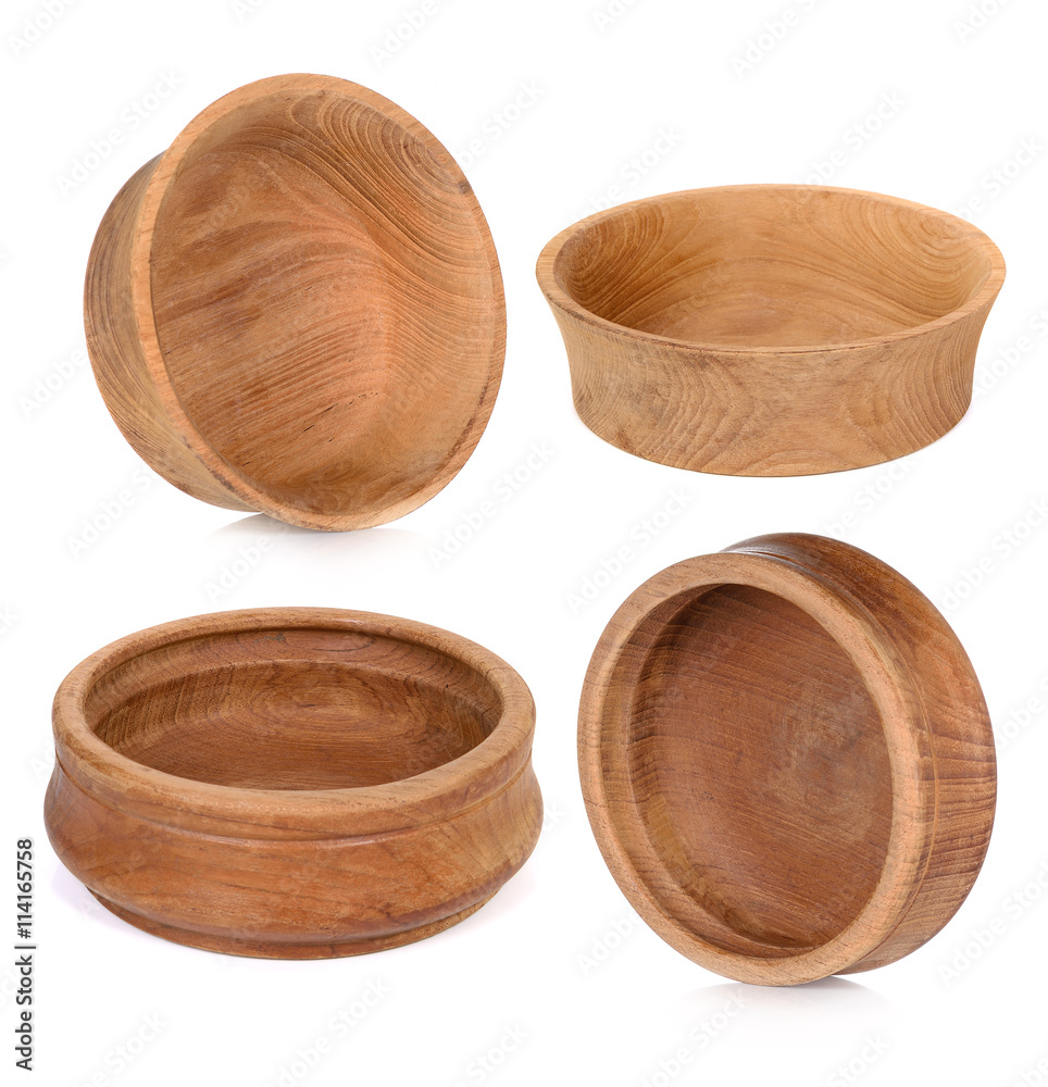 Wooden bowl. Isolated on white background Wooden bowl. Isolated on white background