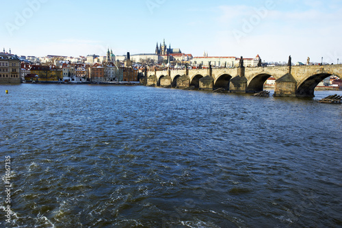 Prague castle and Charles bridge, Prague (UNESCO), Czech republic © Petr Bonek
