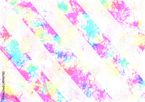 Abstract drawn colorful background with diagonal stripes. Banner with effect of crumpled paper with scratches, abrasion, crack. Series of Grunge, Oil, Pastel, Chalk and Inc Backgrounds.