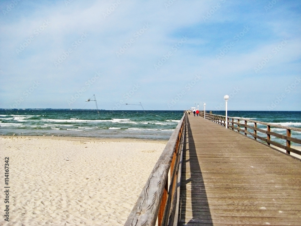 Obraz premium Pier of Scharbeutz, baltic sea, germany