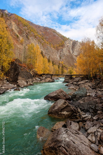 mountain river in autumn