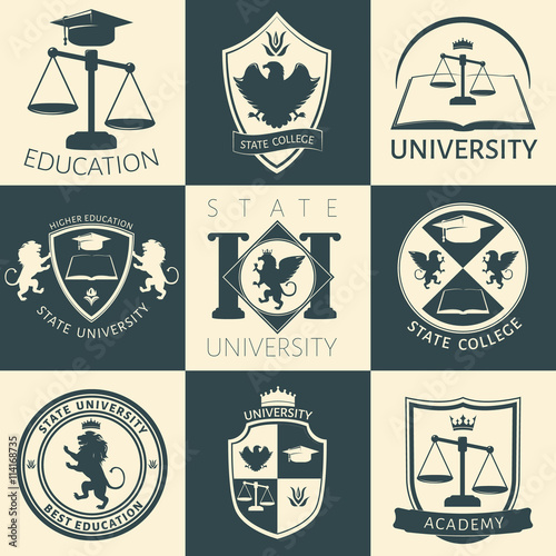 University Heraldry Vintage Stickers