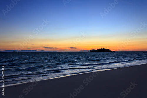 Scenic view of beautiful dawn at the sea. Lipe  Thailand