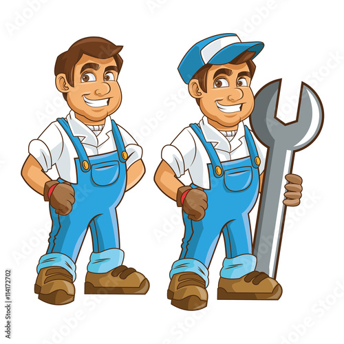 Plumbing service. Plumber cartoon design. vector graphic
