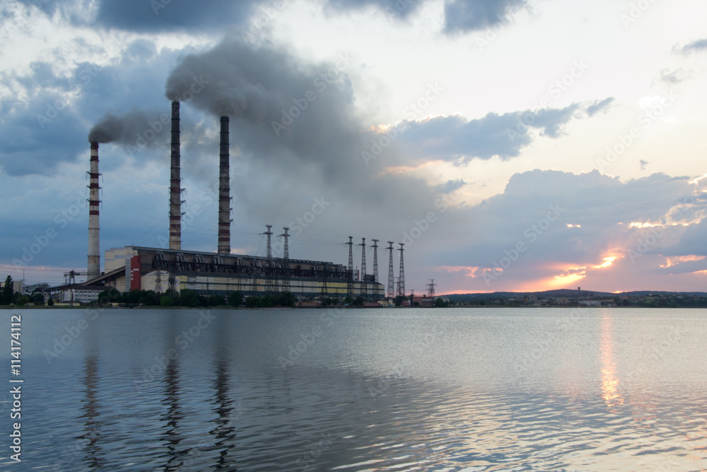 Power Plant at sunset