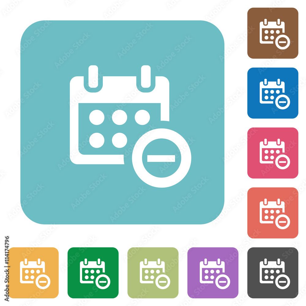 Flat remove from calendar icons Flat remove from calendar icons